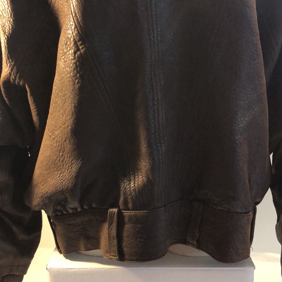 Vintage futuristic Philip Monet pebbled leather bomber jacket size large/XL - Picture 13 of 15